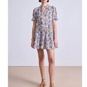 APIECE APART Las Almas Dress is a mini dress In Batik Floral Cream Size S NEW